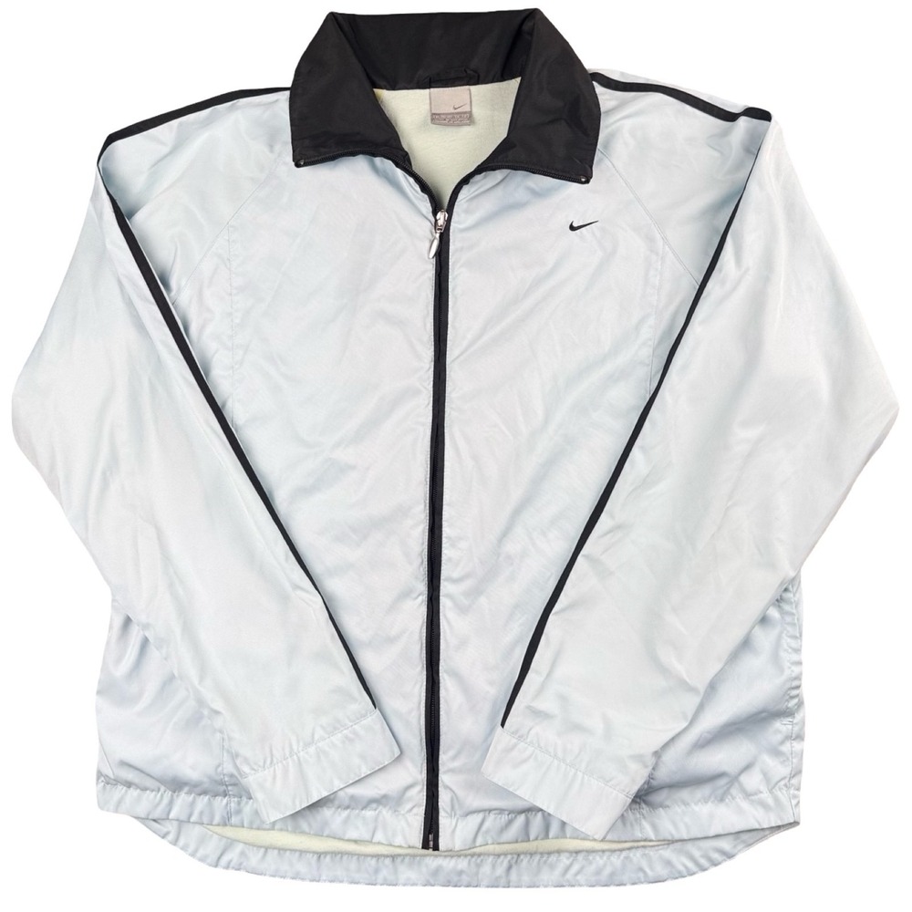 Nike Golf Y2K Windbreaker Jacket Womens XL 16 18 Light Blue Black Full Zip - Picture 3 of 8